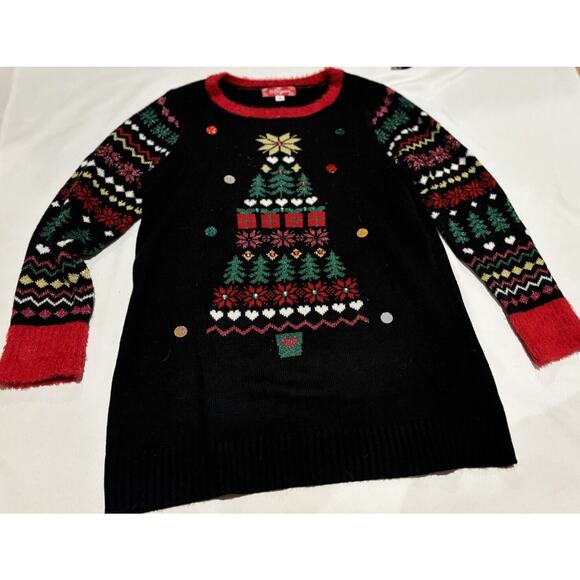 Christmas Sweater Plus Size 1x Tree Holiday Ugly Sweater Party Festive Christmas - Picture 2 of 9